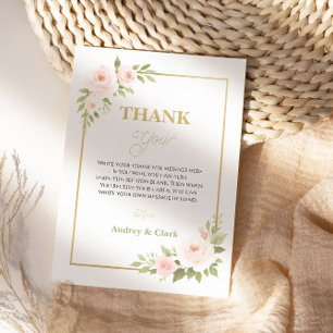 Florale Gouden Script Sweet Sixteen Elegante 16e Bedankkaart