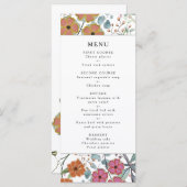 Florale grens van wilde bloemen Berichten menu (Voorkant / Achterkant)