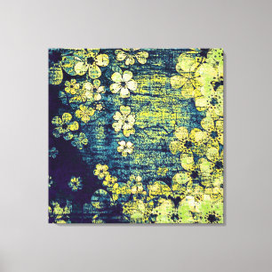 florale grunge abstracte kunst canvas afdruk