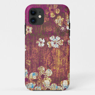  florale grunge achtergrond iPhone 11 hoesje