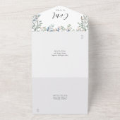 Florale handtekening script monogram bruiloft  all in one uitnodiging (Buitenkant)