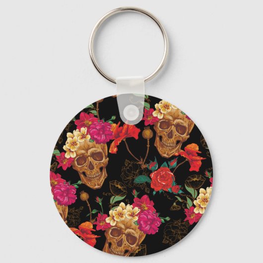 florale huid sleutelhanger (Voorkant)