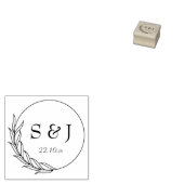 Florale, Initialen, Moderne Mariage Rubberstempel (Gestempeld)
