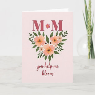 Florale 'Jij helpt me bloeien' kaart