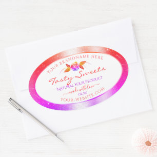 Florale kleurrijke glitter op witte etiketten van 