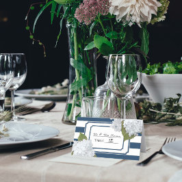 Florale kunst van Navy Blue en White Striped Hydra