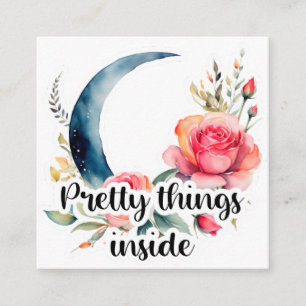 Florale Maan Mooie Dingen Binnen Kleine Zakelijke  Informatiekaartje