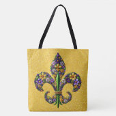 Florale Mardi Gras fleur de lis Draagtas (Voorkant)