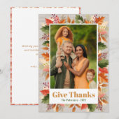 FLORALE MODERNE | carte bon thanksgiving (Devant / Derrière)