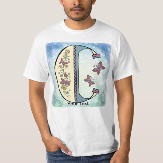 florale Monogram C t-shirt (Voorkant)