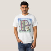 florale Monogram R t-shirt (Voorkant volledig)