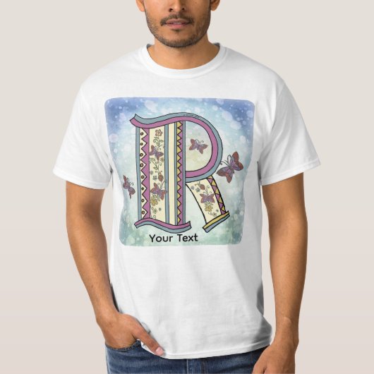 florale Monogram R t-shirt (Voorkant)