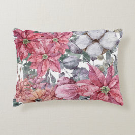 Florale motieven voor het kerstseizoen accent kussen