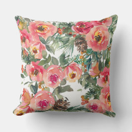 Florale motieven voor het kerstseizoen kussen