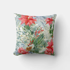 Florale motieven voor het kerstseizoen kussen