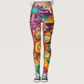 Florale mozaïek leggings (Voorkant)