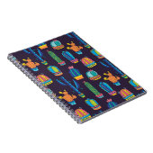 florale naadloos patroon met schattige kakkeraars notitieboek (Rechterzijde)