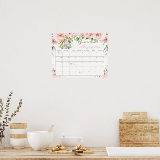 Florale Oerwouden beweren dat baby's aankomt. Poster (Keuken)