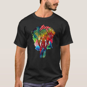 Florale olifant Wilde Dierenesthetische Grap voor T-shirt