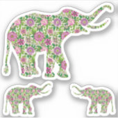 Florale olifanten Illustratie Sticker (Voorkant)