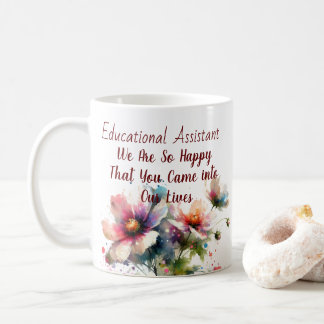 Florale Onderwijsassistent Roze Personaliseer Koffiemok