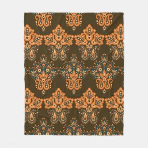 Florale paisley naadloos.  illustratie fleece deken