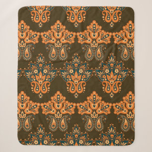 Florale paisley naadloos. illustratie sherpa deken