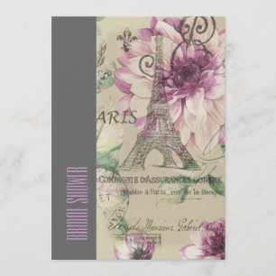 florale paris eiffeltoren vrijgezellenfeest kaart