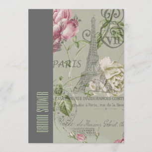 florale paris eiffeltoren vrijgezellenfeest kaart