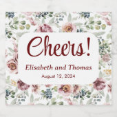 florale pastelflesetiketten sparkling wijnetiket (Enkel label)