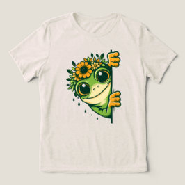 Florale Peek Kikker Dames Natuur T‑Shirt Tri-Blend Shirt