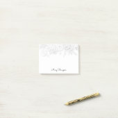 Florale Rand Monogram Naam Post-it® Notes (Op bureau)