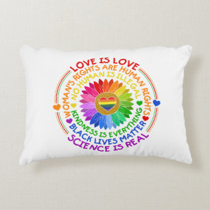 Florale regenboog politieke en sociale standaard accent kussen