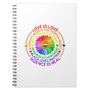 Florale regenboog politieke en sociale standaard notitieboek