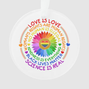 Florale regenboog politieke en sociale standaard ornament