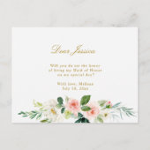 florale rose serez-vous ma carte de servante d'hon (Dos)