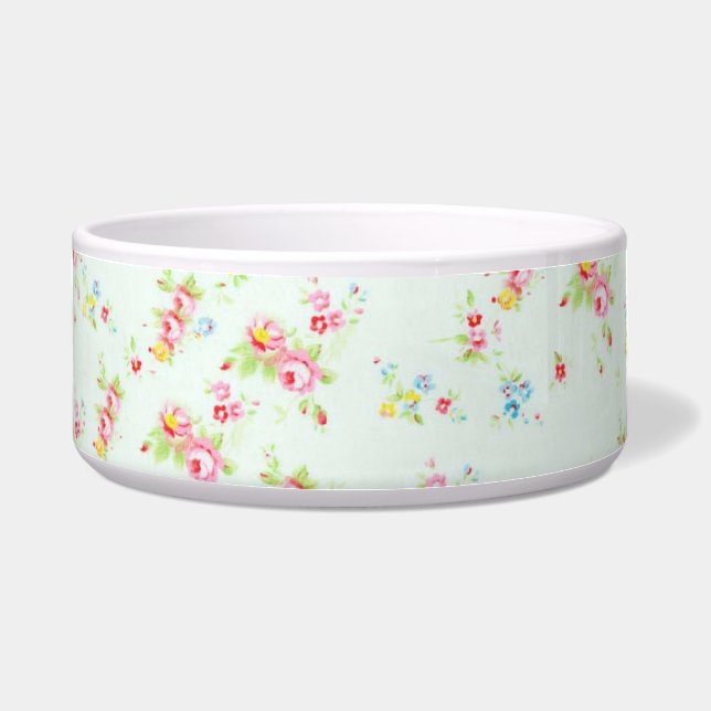  florale rozen roze shabby roos chic bloemen voerbakje (Voorkant)