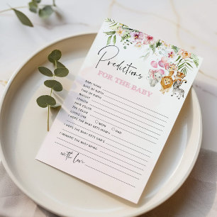 Florale safari dieren voorspelling van baby