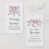 florale schedel boho waterverf visitekaartje (Voorkant / Achterkant)