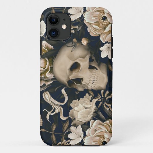 florale schedel Case-Mate iPhone case (Achterkant)