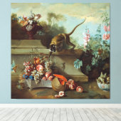 Florale schildering van buitenste aap canvas afdruk (Insitu (Houten vloer))
