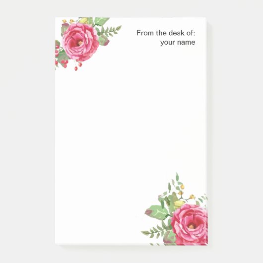 Florale schoonheid van het bureau van post-it® notes (Voorkant)