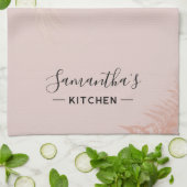Florale Script Terracotta Persoonlijk Theedoek (Gevouwen)