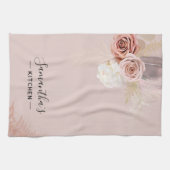 Florale Script Terracotta Persoonlijk Theedoek (Horizontaal)