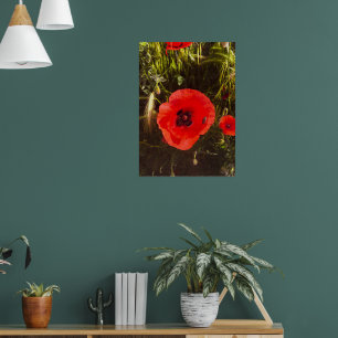 Florale Slaapster van de Klaproos – Fantasievolle Poster