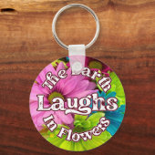 Florale sleutelhanger - De Aarde lacht in Flowers (Voorkant)