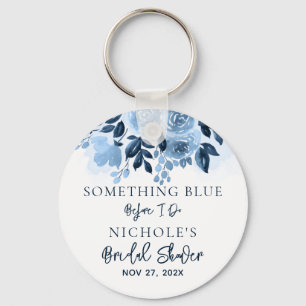 Florale Something Blue Before I Do Bruiloftsfeest Sleutelhanger