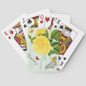  florale speelkaarten met gele roos (Achterkant)