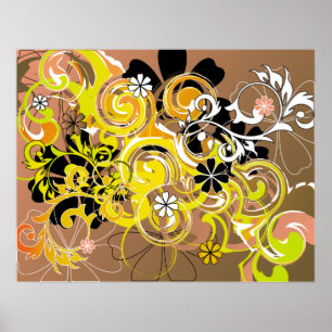 florale spiraaltjes poster