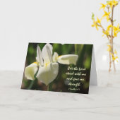 Florale sympathie, Scripture Verse over de kracht  Kaart (Gele Bloem)